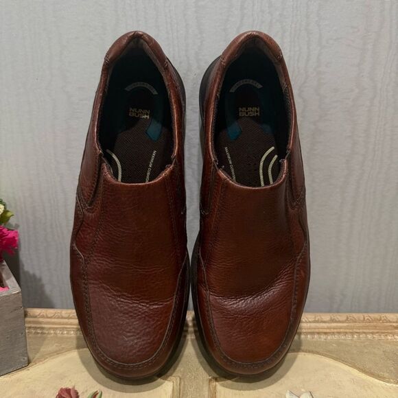 Nunn Bush Leather Slip On Loafers Brown Sz 10 - Picture 8 of 12